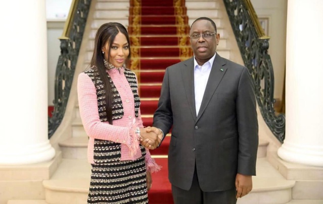 Naomi Campbell reçue par le Président Macky Sall.