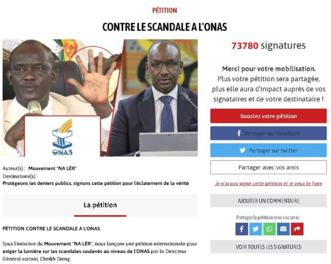 Crise à l’ONAS : La pétition qui accable Cheikh Tidiane Dièye